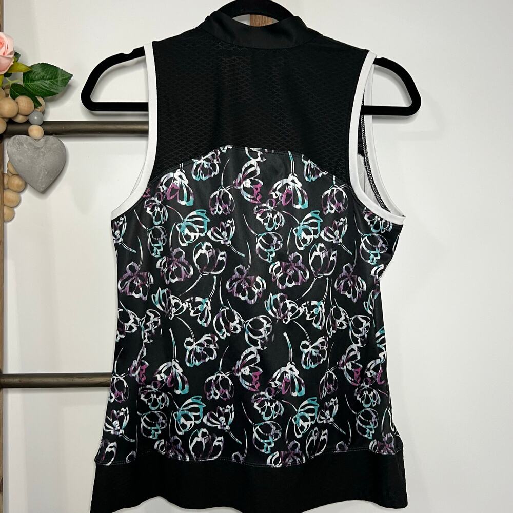 PGA Tour Airflux 1/4 Zip Sleeveless Golf Tank Black‎ Multicolor Size Medium - Picture 6 of 8
